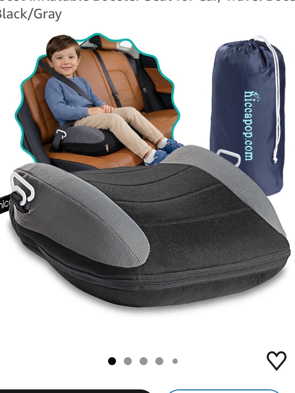 Hickapop UberBoost Inflatable Booster Seat - Black/Gray